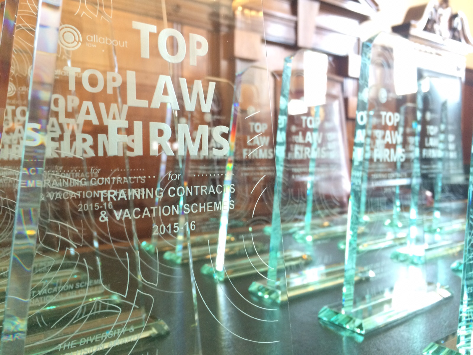 Winners of the Top Law Firms for Training Contracts & Vacation Schemes 2015-16